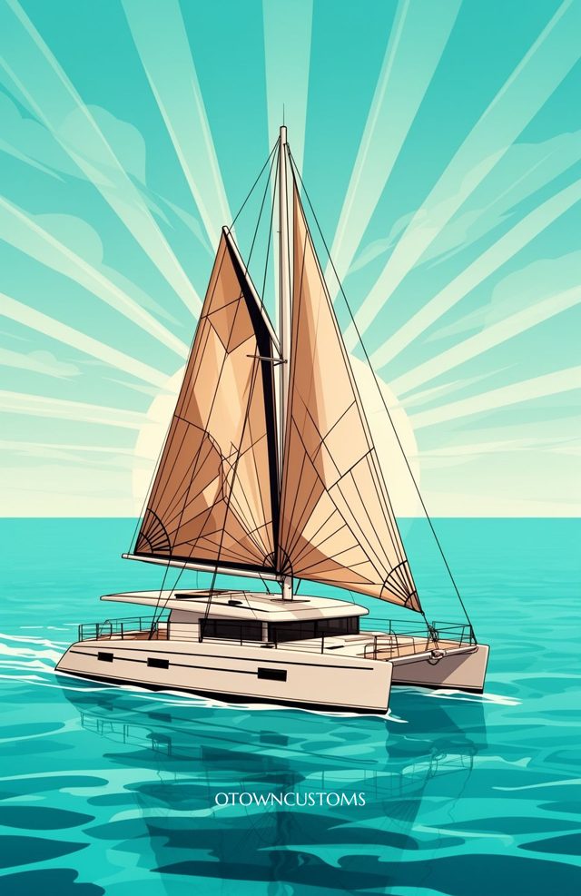Stylized Boat Art Sail