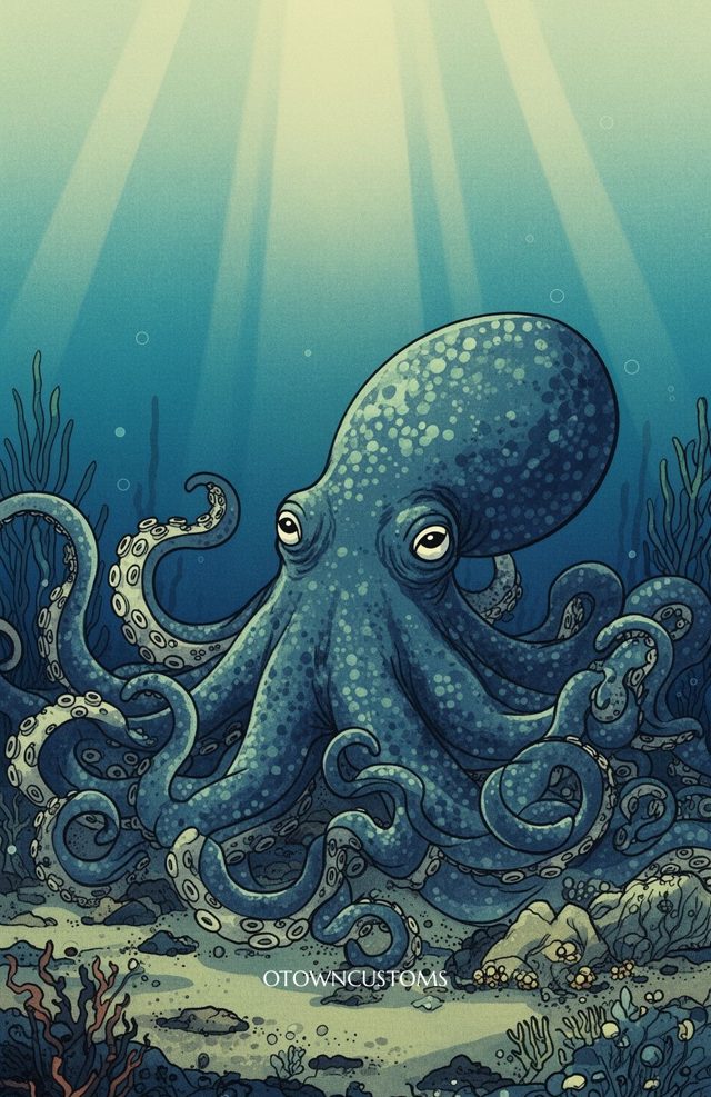 Illustrated Marine Life Octopus