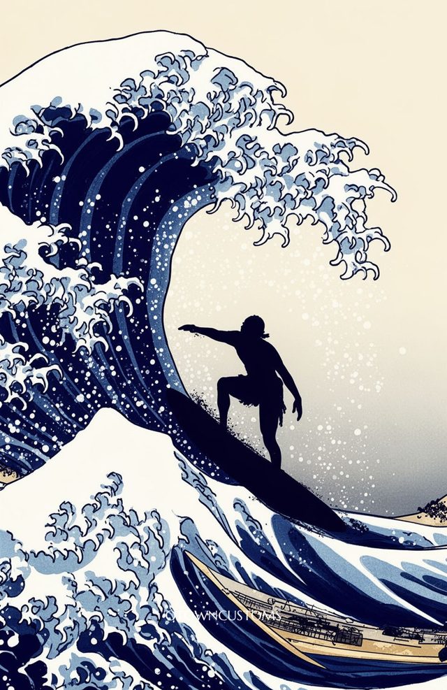 Japanese Wave Art Tsunami Heart