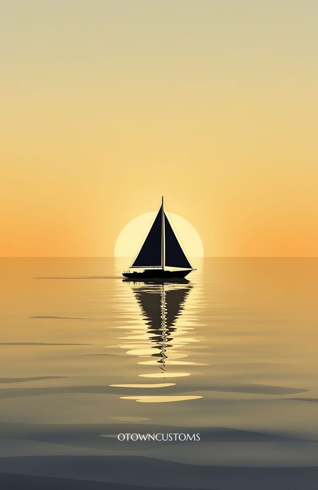 Minimalist Silhouette Sailboat