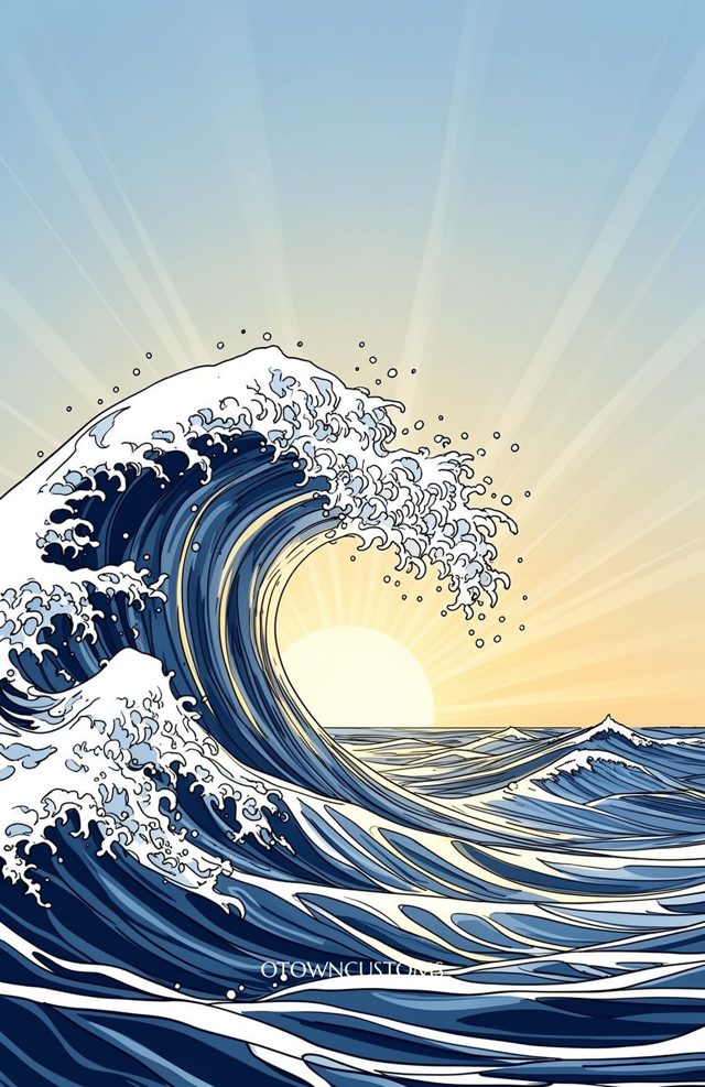 Japanese Wave Art Dawn