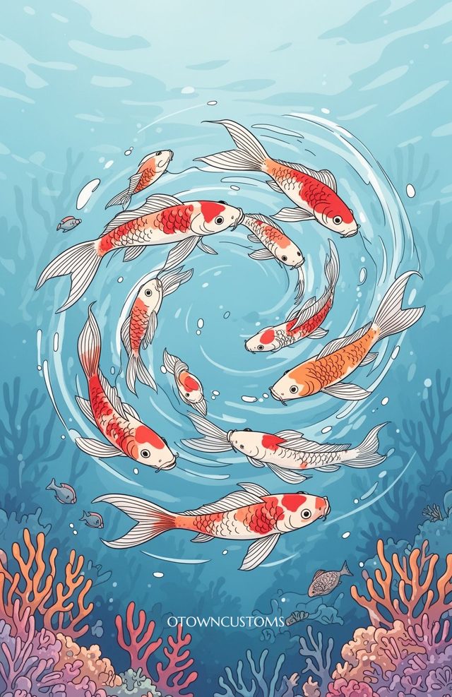 Underwater Koi Swirl