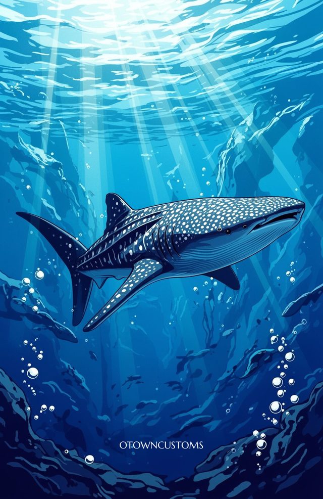 Vibrant Underwater Illustration Whale
