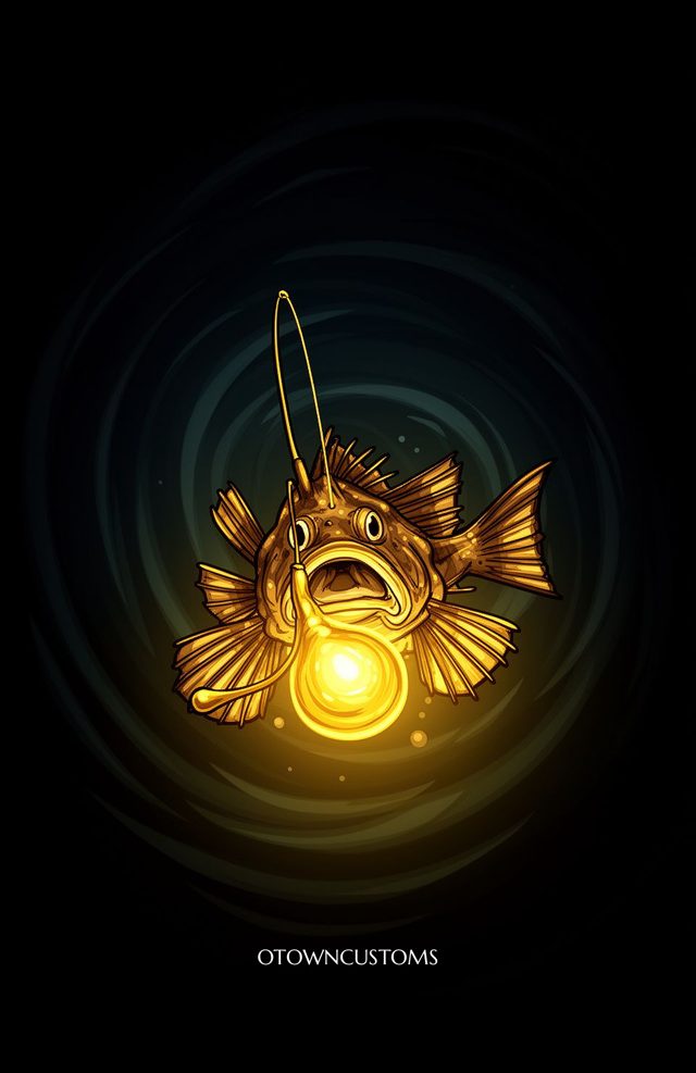 Illustrated Anglerfish Retro