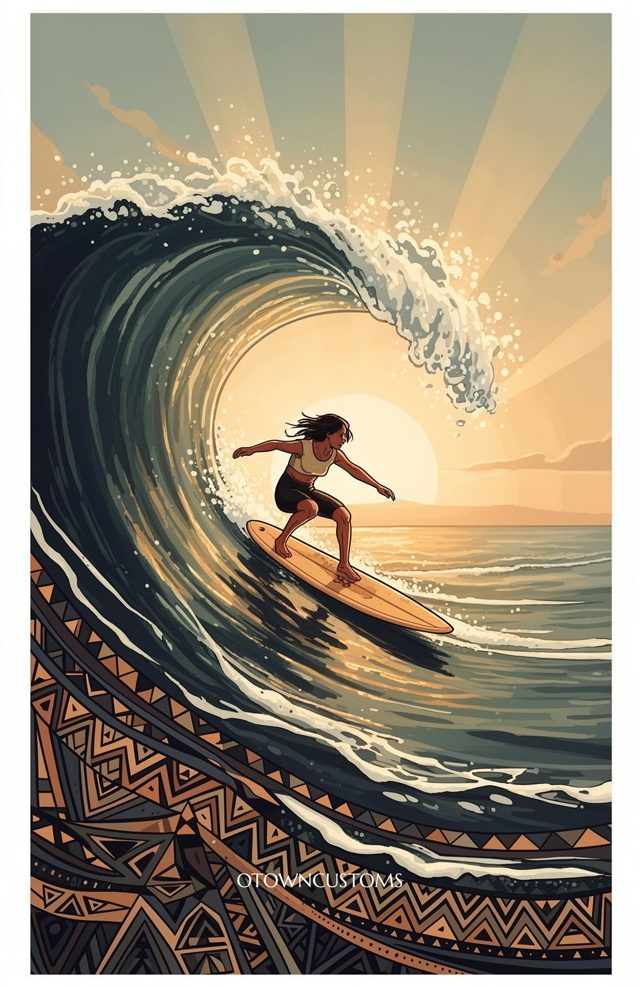 Surfer Wave Tribal