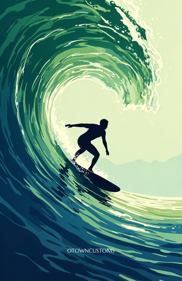Stylized Wave Emerald Room