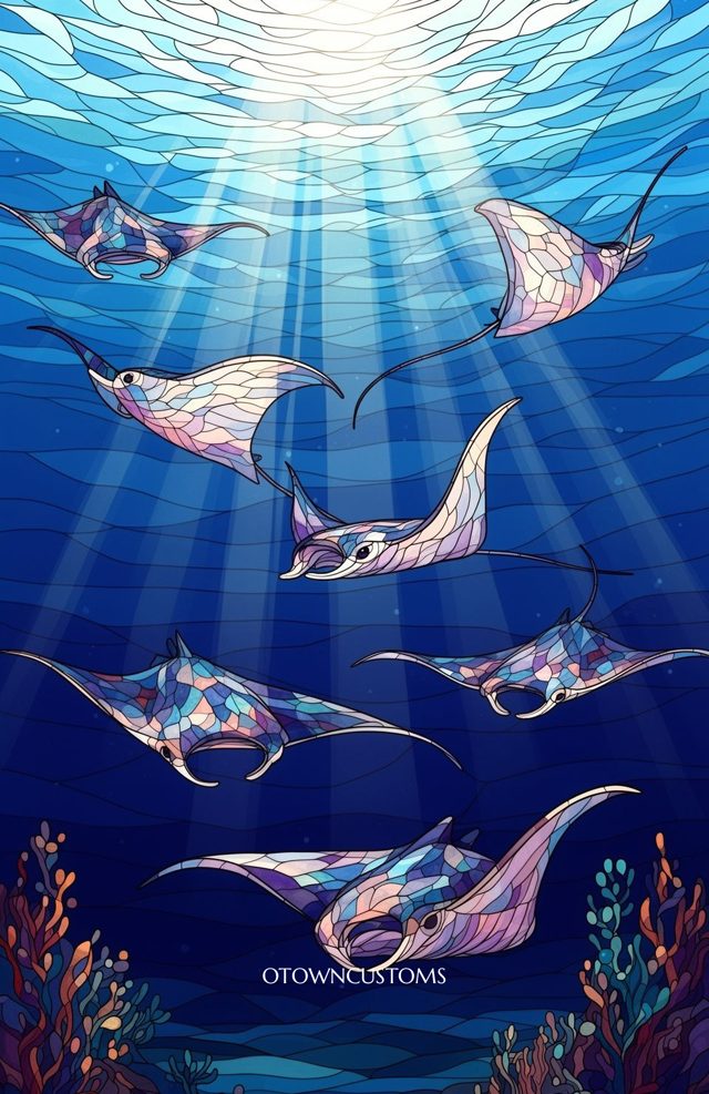 Stained Glass Ray Ocean