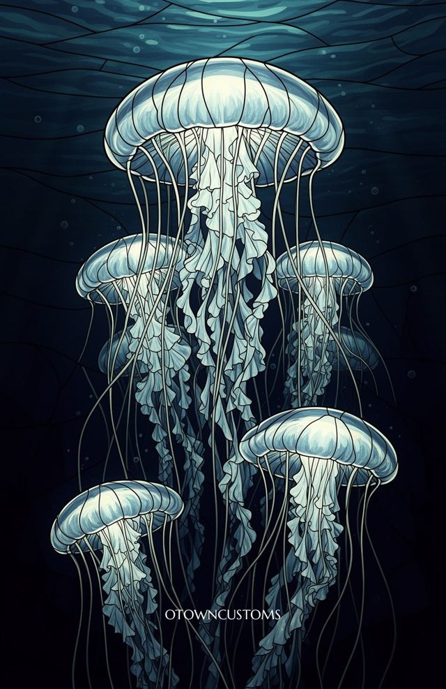 Ethereal Jellyfish Underwater