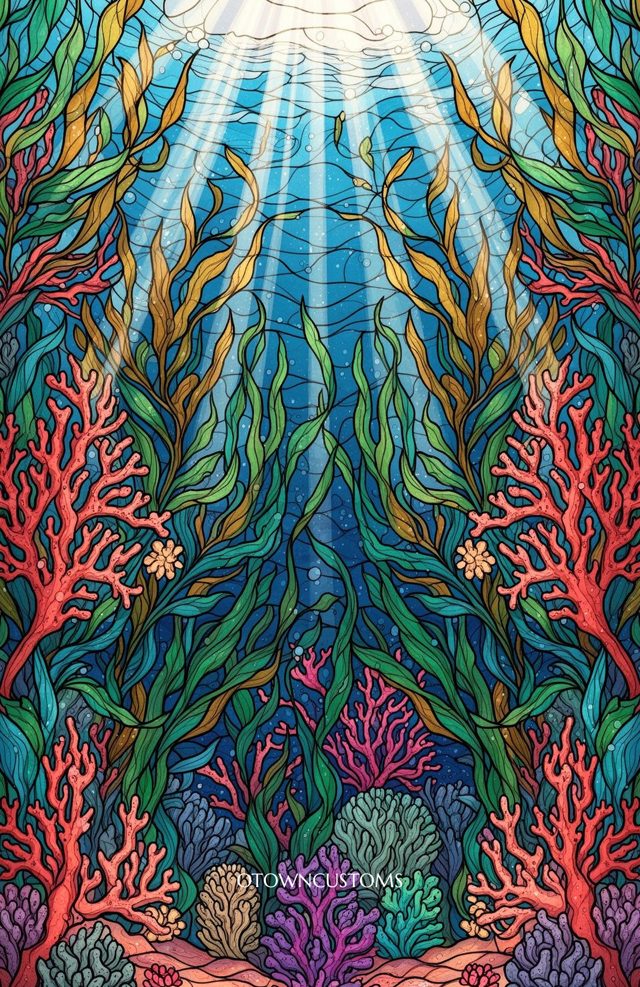 Stained Glass Ocean Garden