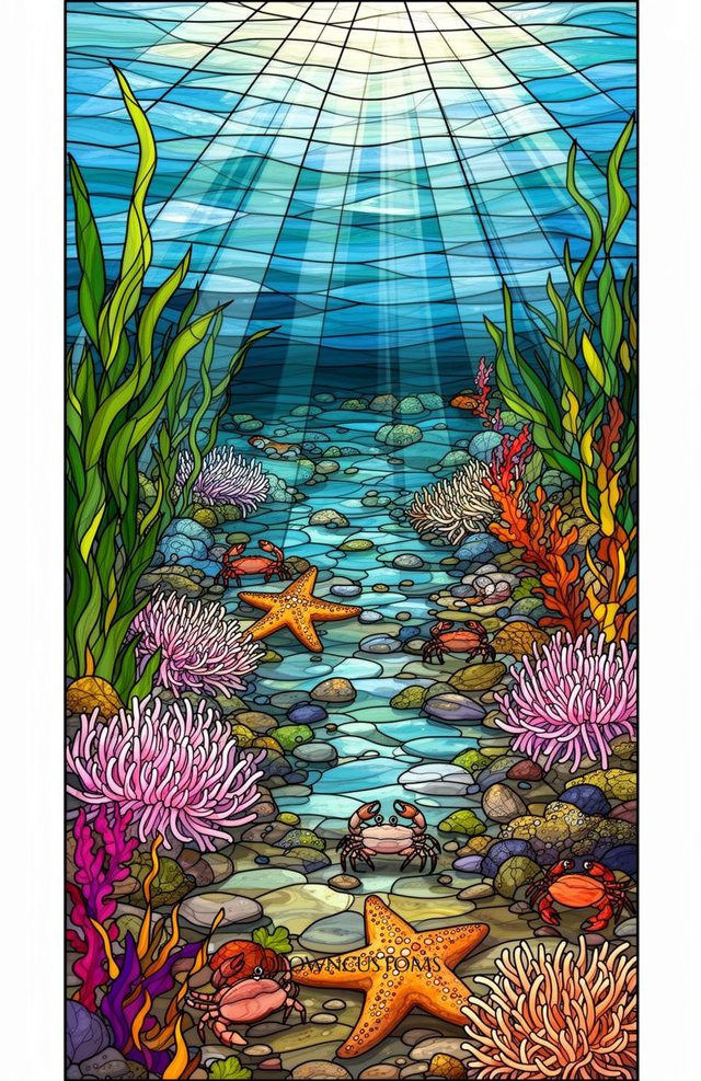 Underwater Stained Glass Ocean Coastal