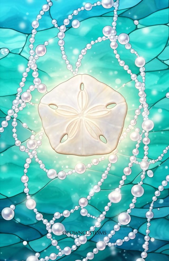 Stained Glass Opalescent Pearls Ocean