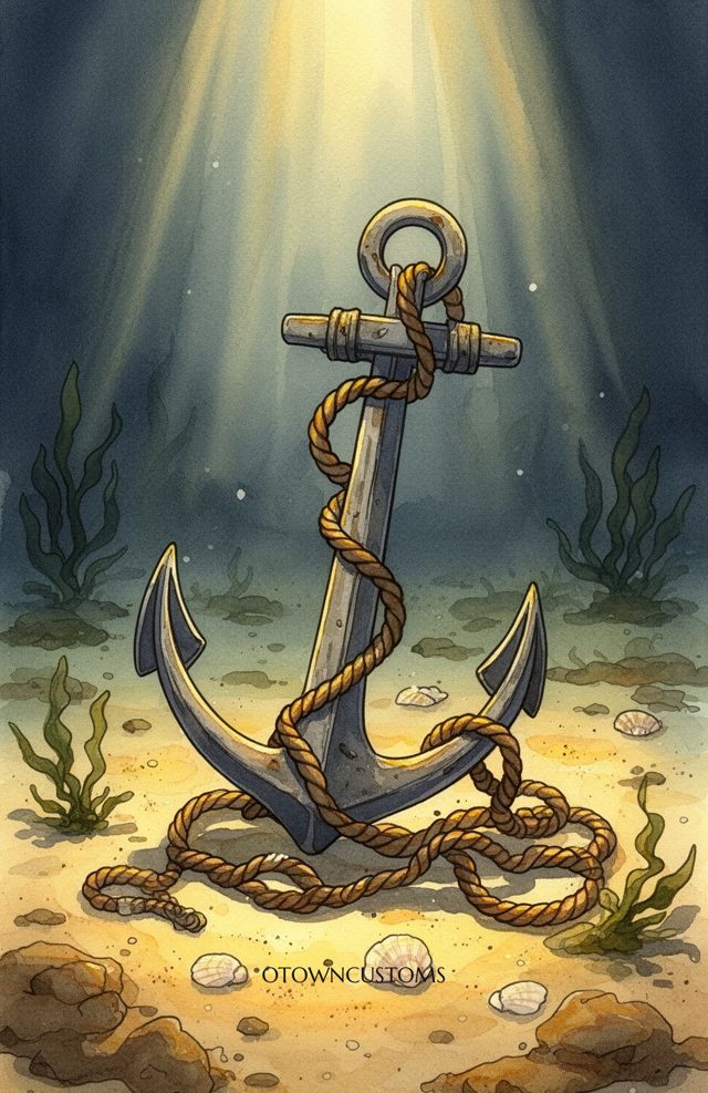 Watercolor Anchor Ocean Coastal