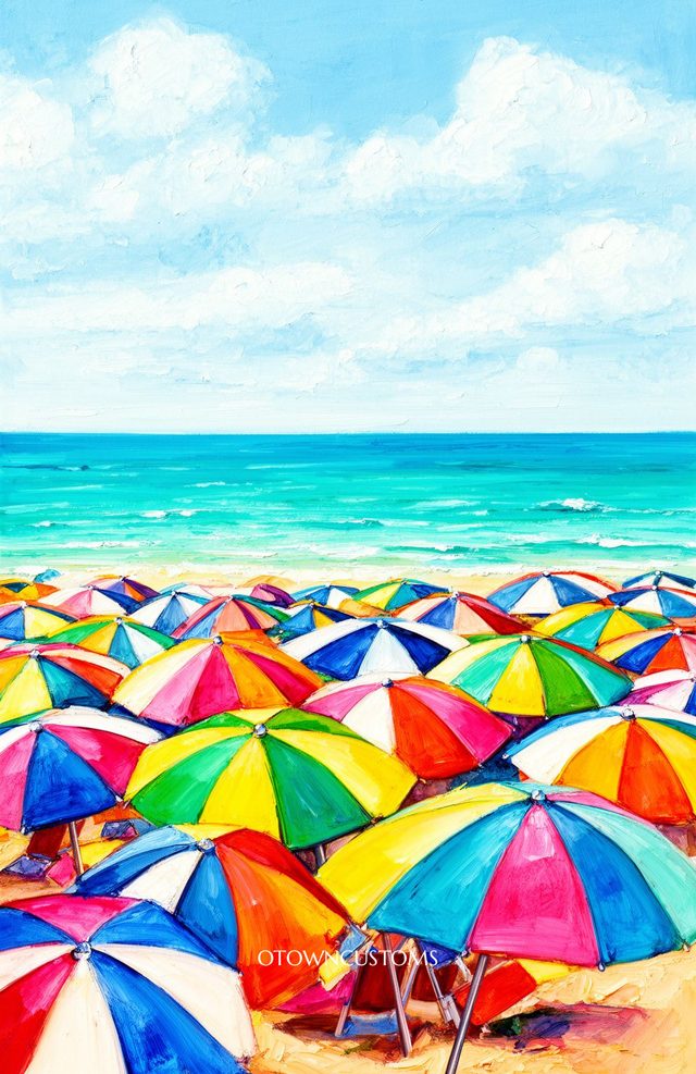 Impressionistic Beach Parasols