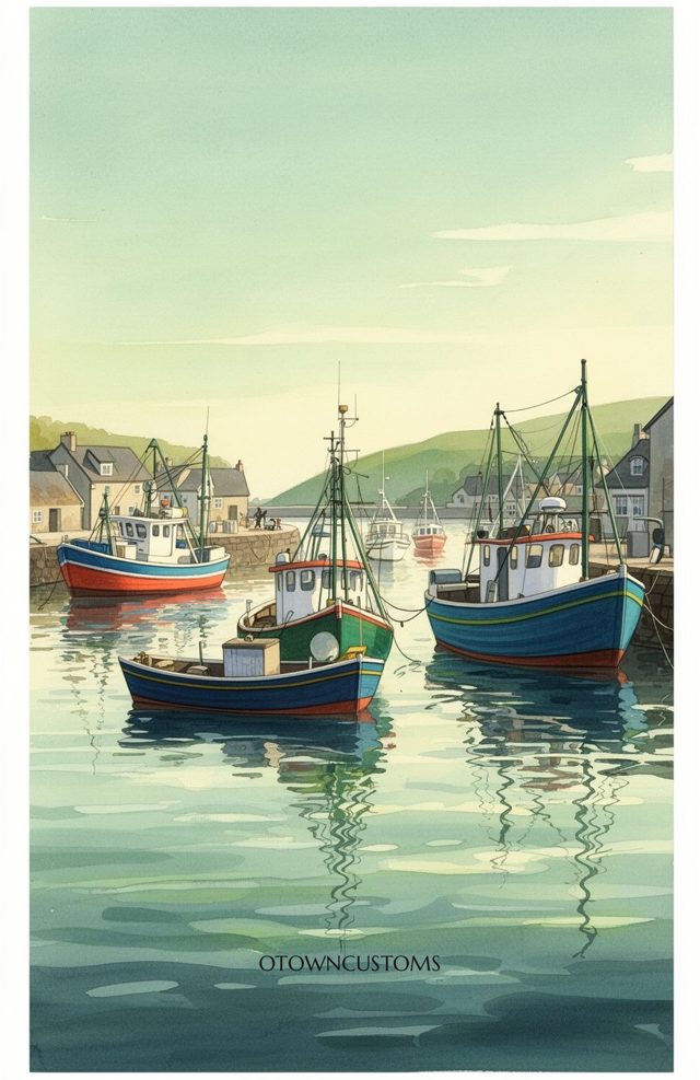 Watercolor Dockside Dreams Painting