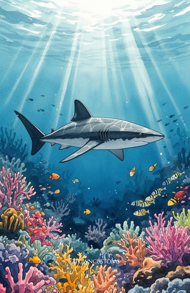 Watercolor Marine Life Coral Reef
