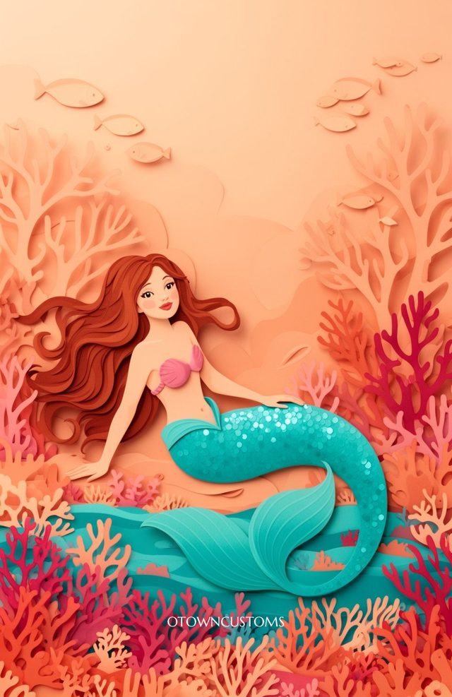 Paper Cut Coral Song Mermaid