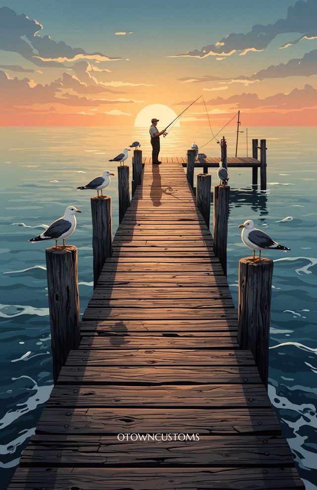 Serene Fishing Dock End of Day