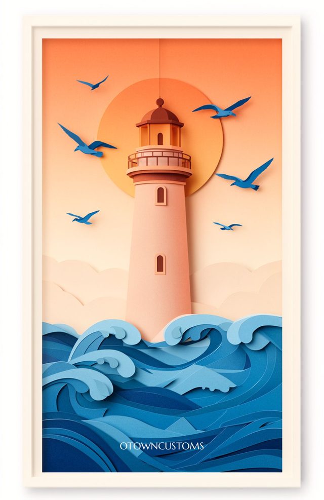 Paper Cut Art Coastal Deco Getaway