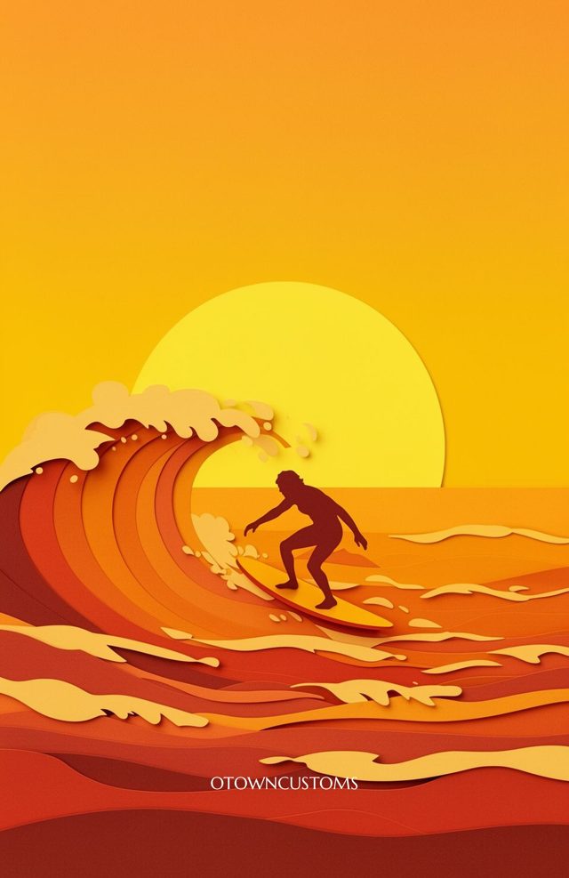 Paper Craft Seventies Surf Ocean Coastal