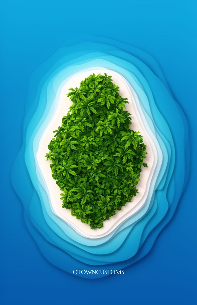 Layered Papercut Azure Island Nature Landscape