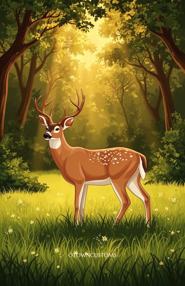 Detailed Arkansas White-Tailed Deer Meadow