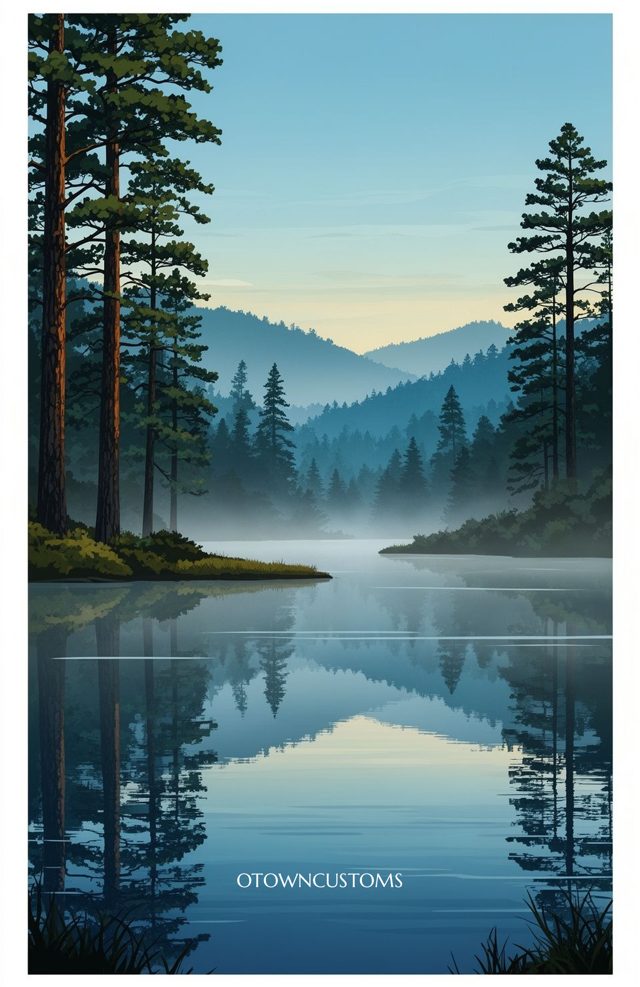 Tranquil Forest Lake Ozark Mountain