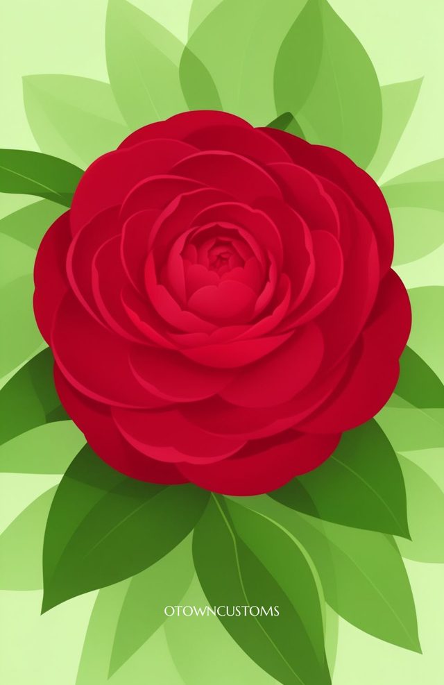 Stylized Floral Camelia Bloom