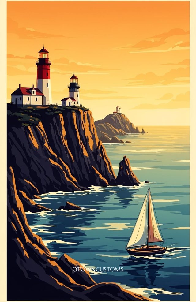 Flat Vector Connecticut Coastline