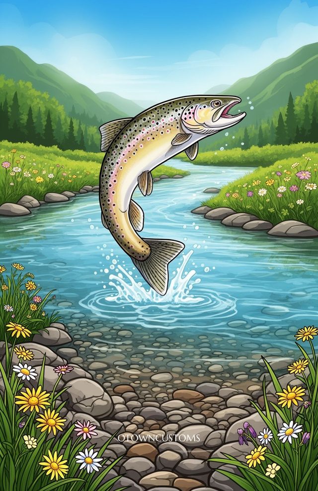 Vibrant Cutthroat Trout River Life