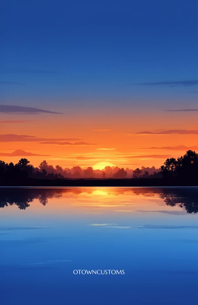 Sunset Reflection Iowa Lake