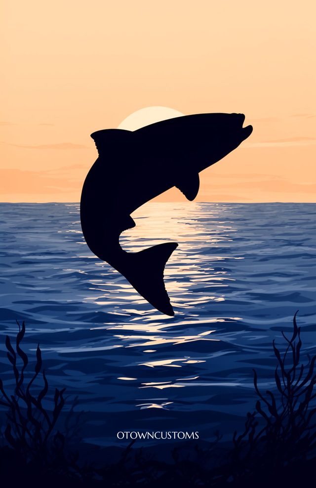 Minimalist Codfish Silhouette