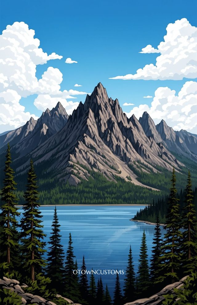 Stylized Adirondack Coastline
