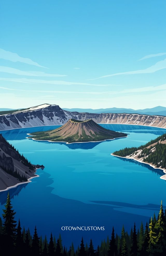 Flat Crater Lake Majesty