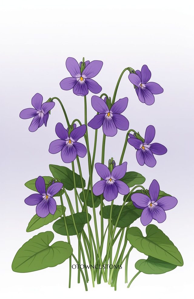Violet Bloom Floral Botanical
