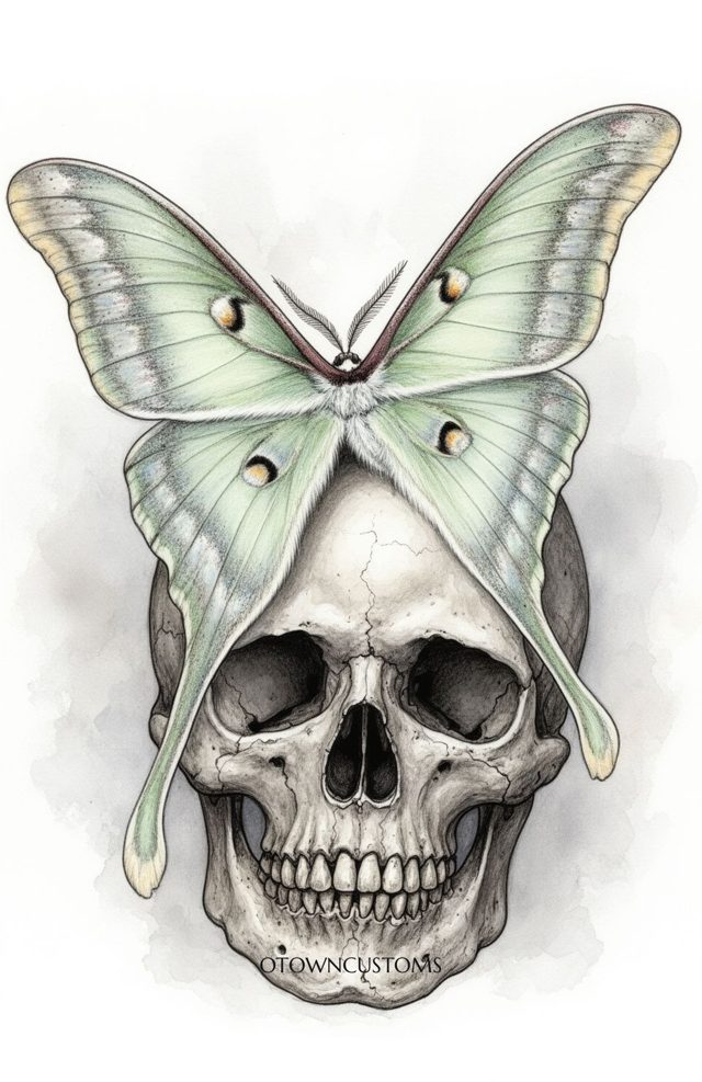Skull Butterfly Gothic