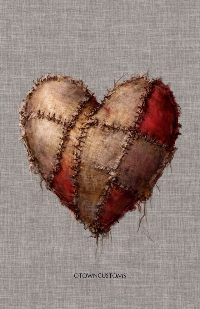 Torn Love Stitched Heart Gothic