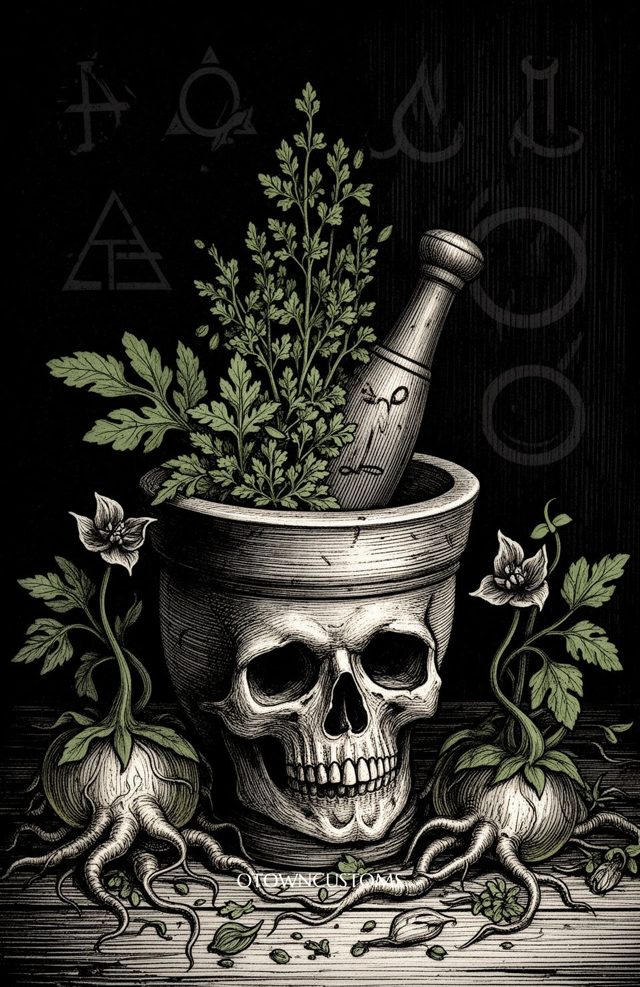 Mortar Pestle Dark Alchemy Witchy