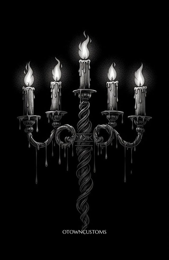 Gothic Dripping Candle