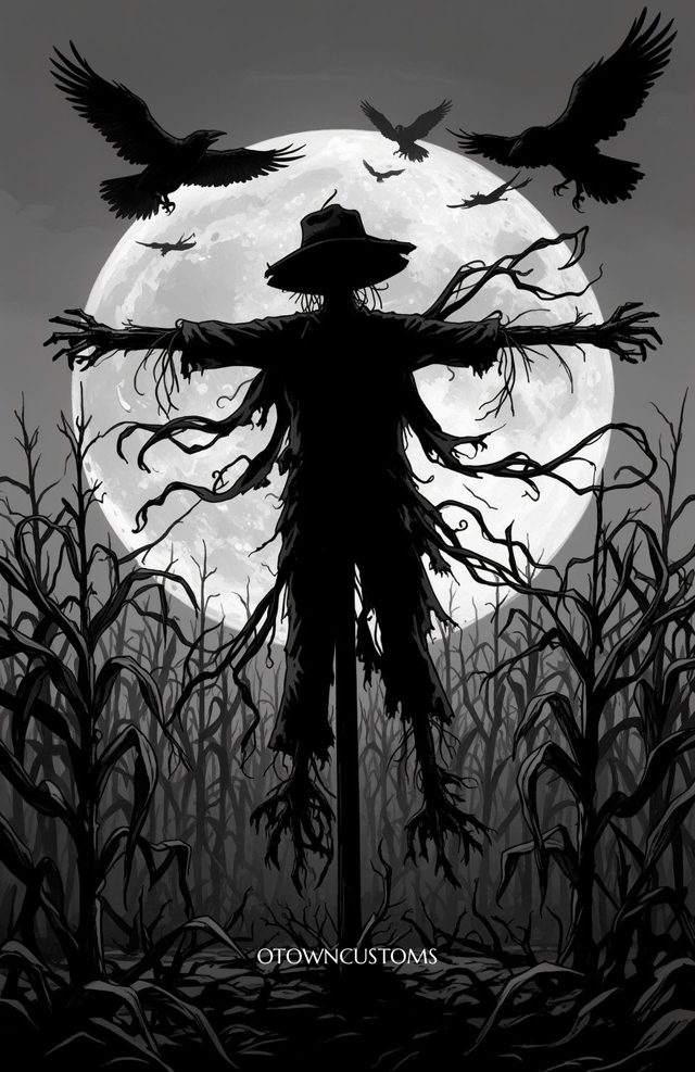 Guardian Barren Fields Silhouette Halloween Horror