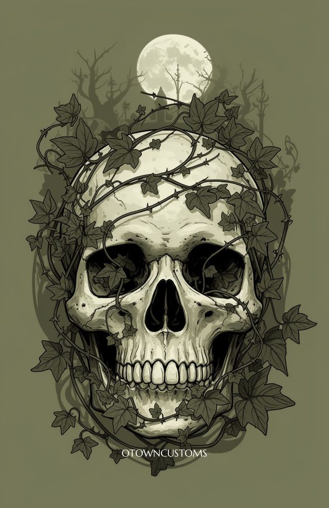 Spooky Gothic Creeper Skull