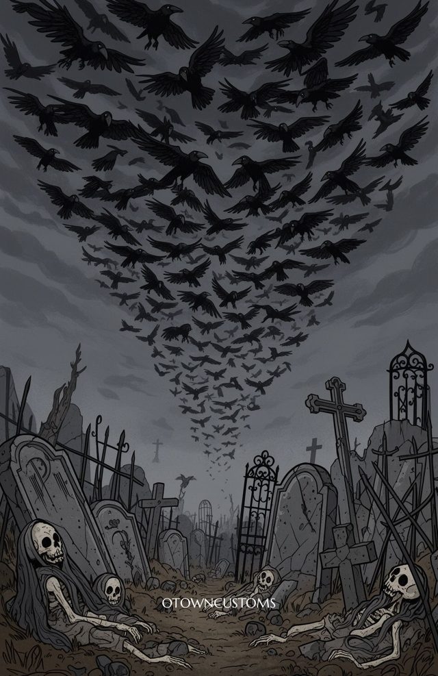 Graveyard Wings Gothic Halloween Horror