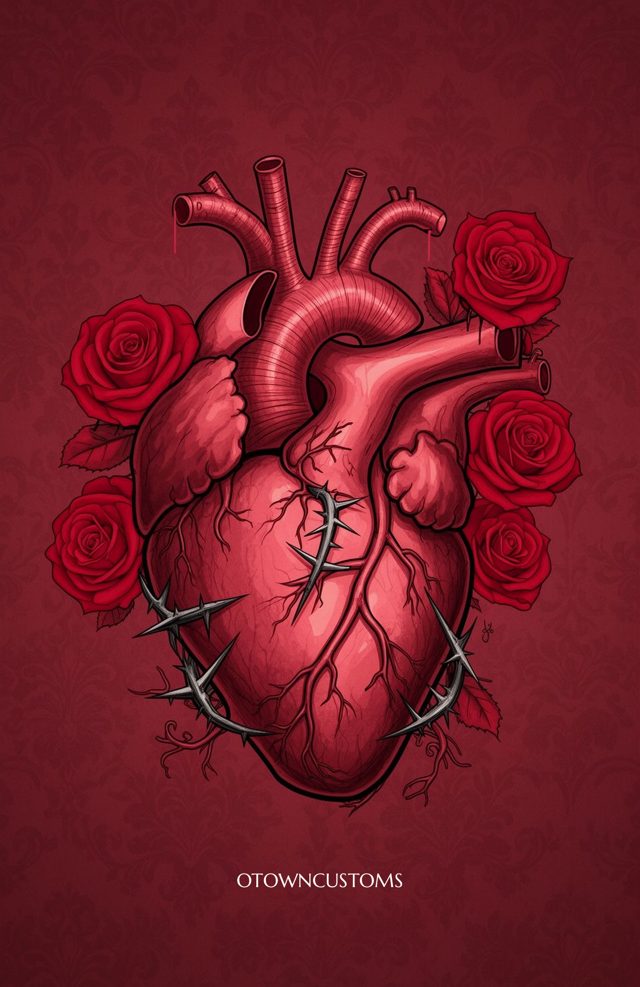 Anatomical Heart Thorns Gothic