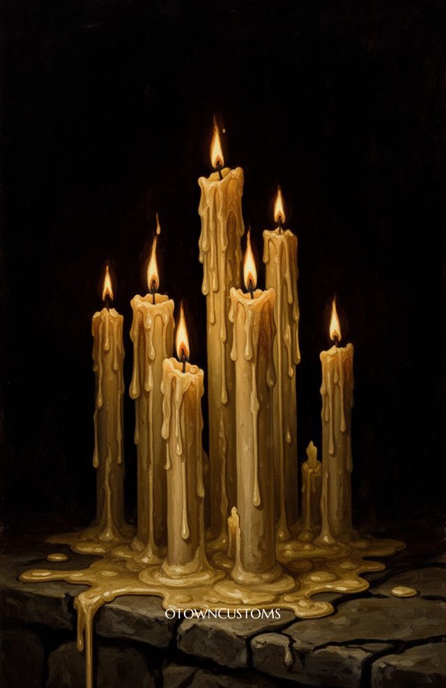 Moody Dripping Candles Wax Tears Velvet Dusk