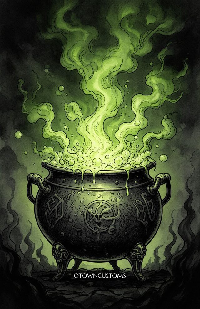 Dark Fantasy Illustration Witch's Brew Omen