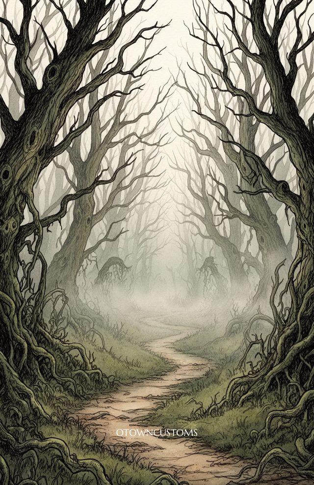 Gothic Forest Twisted Path Whispered Secrets