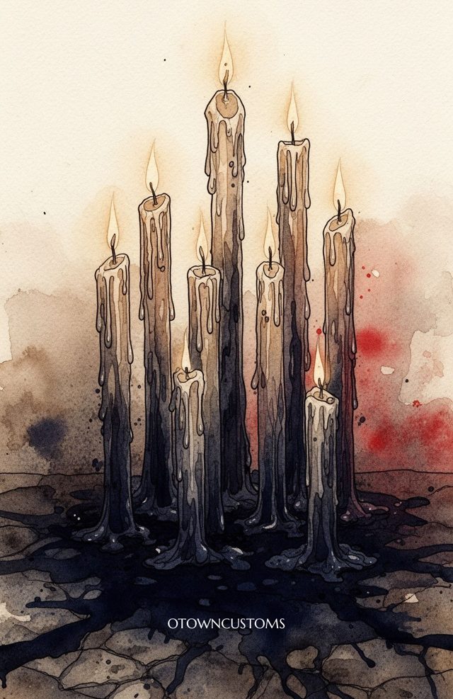 Watercolor Dripping Candles Wax Tears Dark