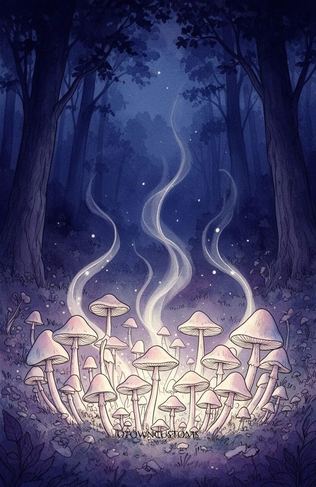 Whimsical Watercolor Forest Fungi