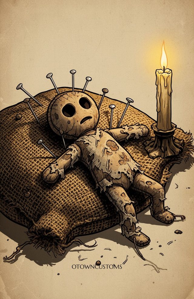 Distressed Voodoo Doll Pins Prayers