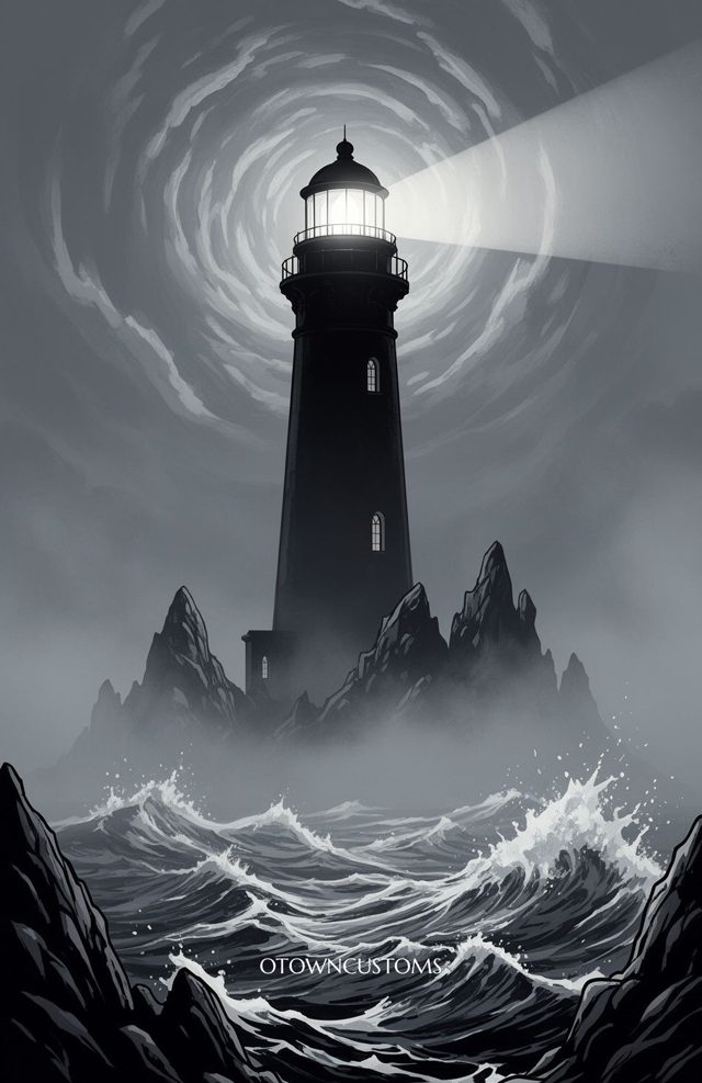 Dramatic Seascape Beacon Lonely Souls