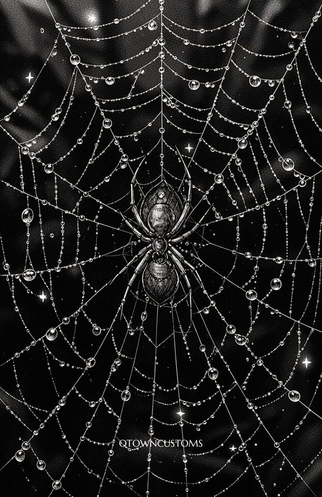 Ink Wash Spiderweb Morning Dread